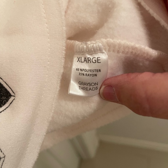 AC/DC Cropped Grayson Threads Crewneck Sweatshirt XL Rolled hem lightning bolts - Picture 4 of 8